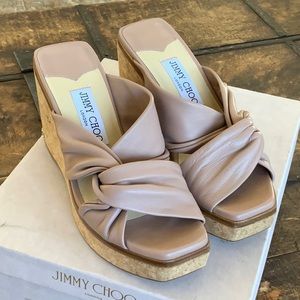 Jimmy Choo Narisa 90 Platform Wedge Sandals 36.5 NWT